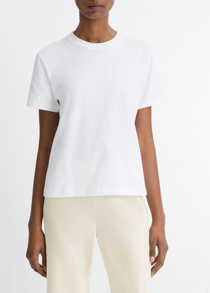 VINCE Women Pima Cotton Crew Neck T-Shirt in Short Sleeve