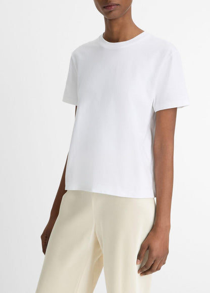 VINCE Women Pima Cotton Crew Neck T-Shirt in Short Sleeve