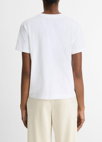 VINCE Women Pima Cotton Crew Neck T-Shirt in Short Sleeve