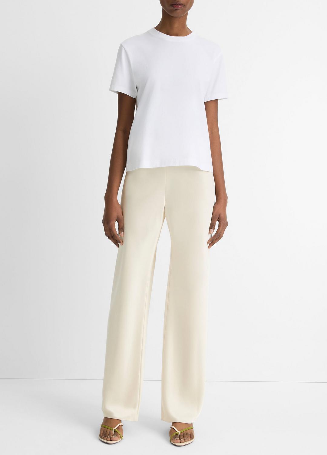 VINCE Women Pima Cotton Crew Neck T-Shirt in Short Sleeve