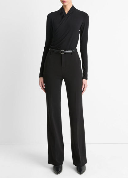 VINCE Women Fixed Wrap Long-Sleeve Top in Long Sleeve