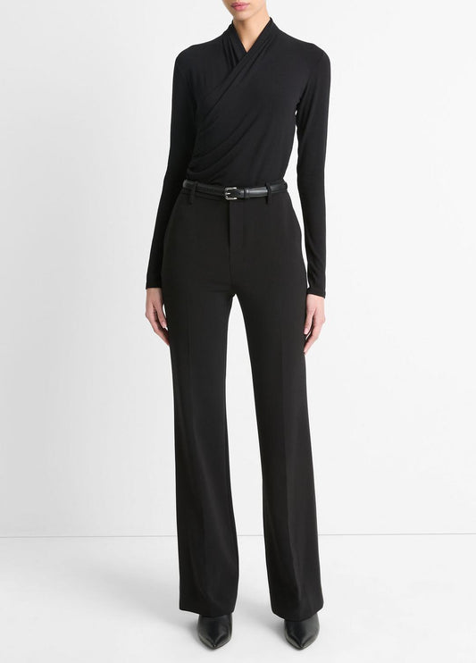 VINCE Women Fixed Wrap Long-Sleeve Top in Long Sleeve
