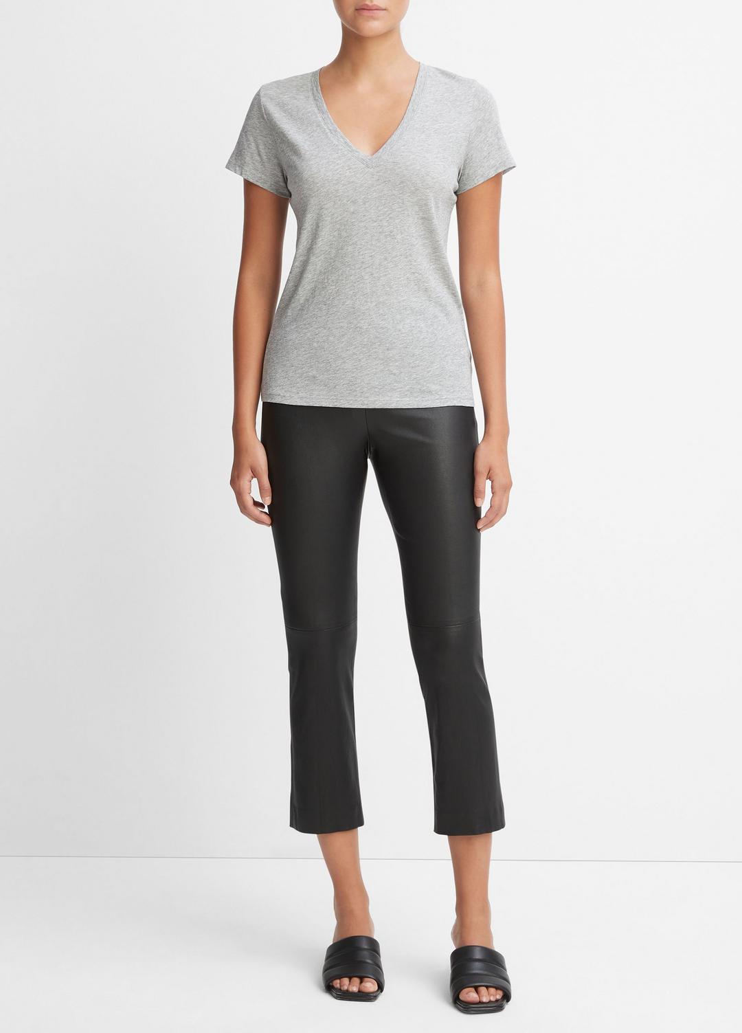 VINCE Women Essential Pima Cotton V-Neck T-Shirt in Short Sleeve