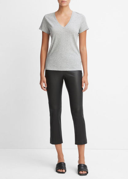 VINCE Women Essential Pima Cotton V-Neck T-Shirt in Short Sleeve