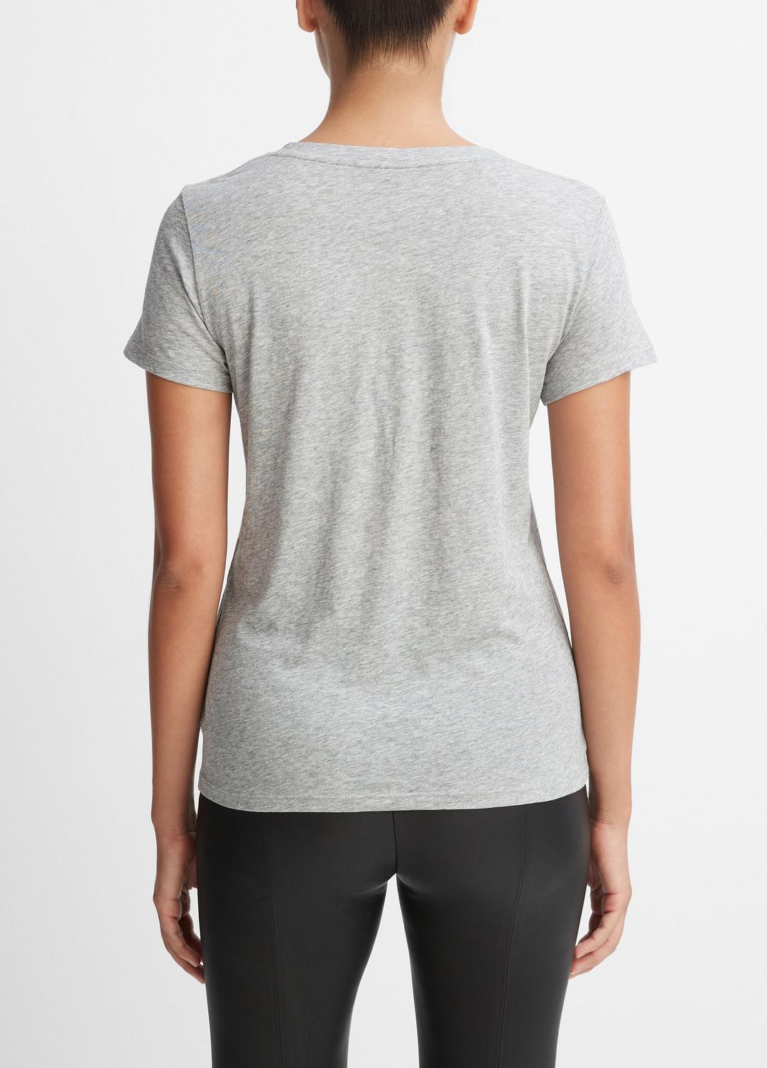 VINCE Women Essential Pima Cotton V-Neck T-Shirt in Short Sleeve