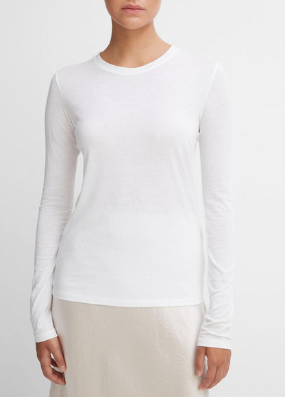 VINCE Women Essential Long Sleeve Crew Neck T-Shirt in Long Sleeve