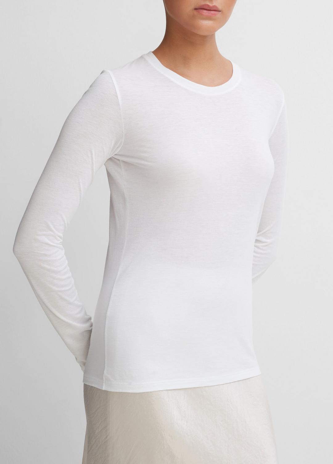 VINCE Women Essential Long Sleeve Crew Neck T-Shirt in Long Sleeve