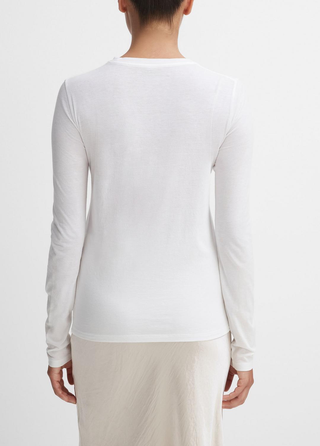 VINCE Women Essential Long Sleeve Crew Neck T-Shirt in Long Sleeve