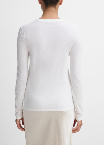 VINCE Women Essential Long Sleeve Crew Neck T-Shirt in Long Sleeve