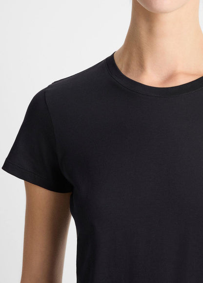 VINCE Women Essential Pima Cotton Crew Neck T-Shirt in Short Sleeve