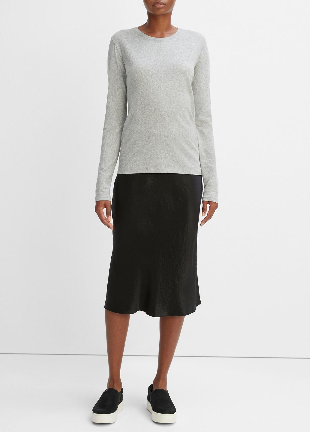 VINCE Women Essential Long Sleeve Crew Neck T-Shirt in Long Sleeve