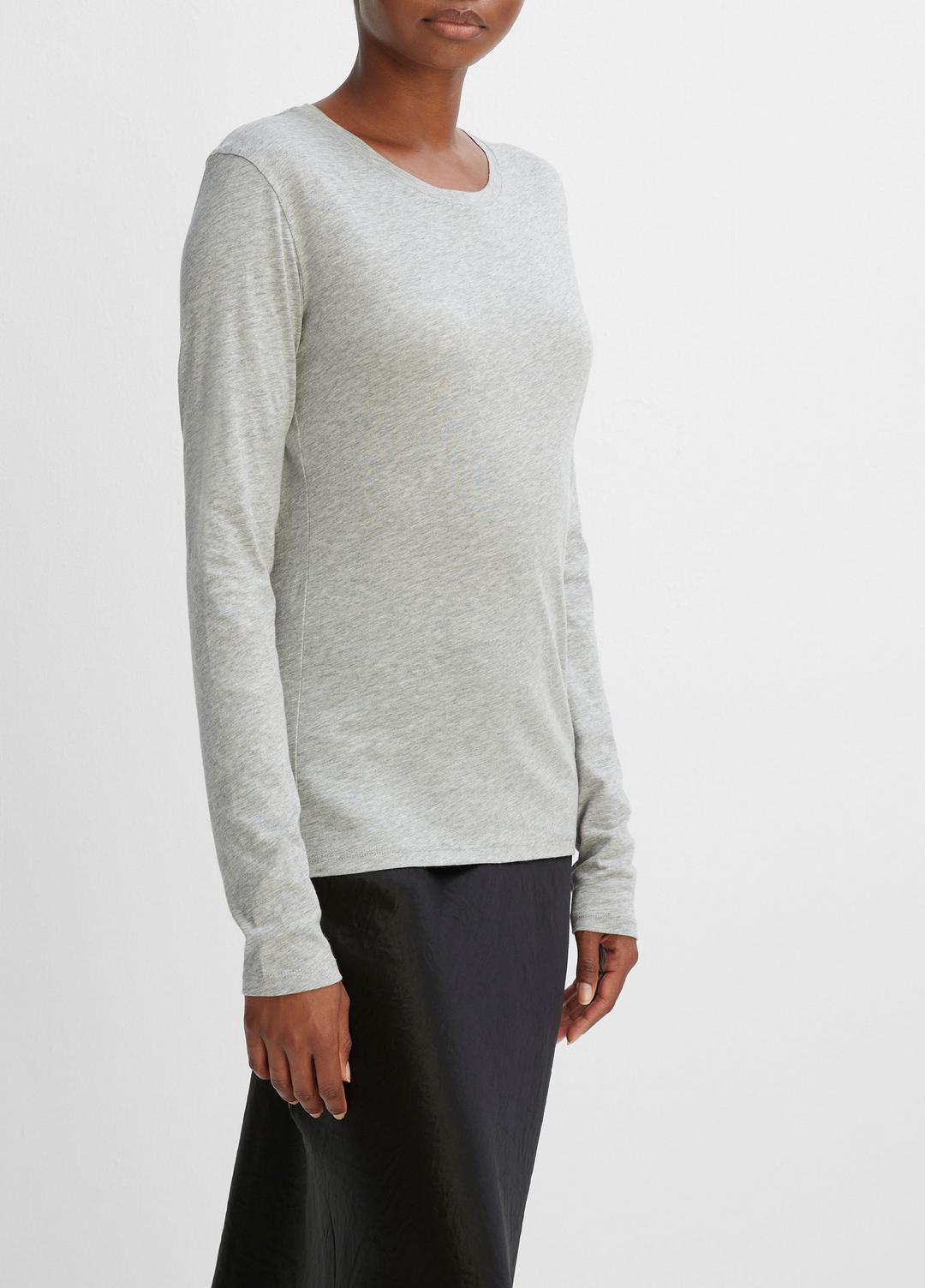 VINCE Women Essential Long Sleeve Crew Neck T-Shirt in Long Sleeve
