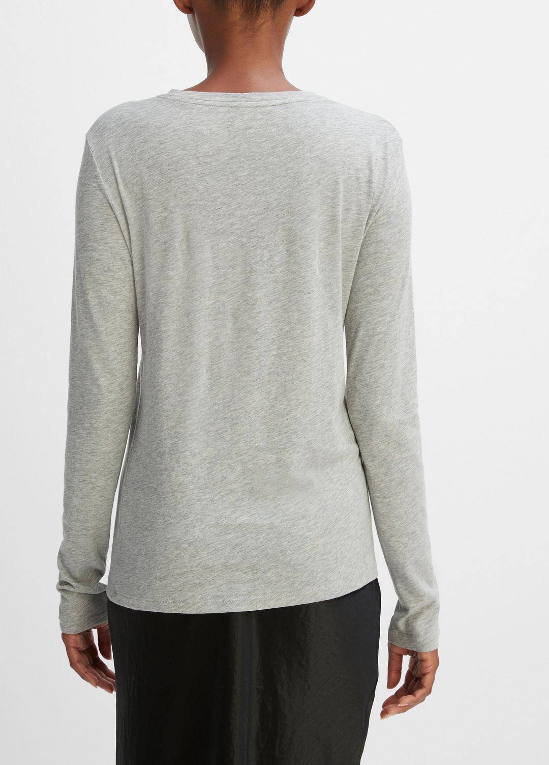 VINCE Women Essential Long Sleeve Crew Neck T-Shirt in Long Sleeve