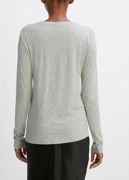 VINCE Women Essential Long Sleeve Crew Neck T-Shirt in Long Sleeve