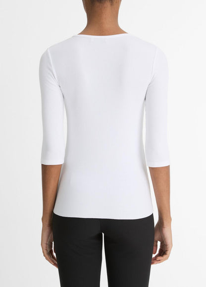 VINCE Women Elbow-Sleeve Crew Neck T-Shirt in Short Sleeve