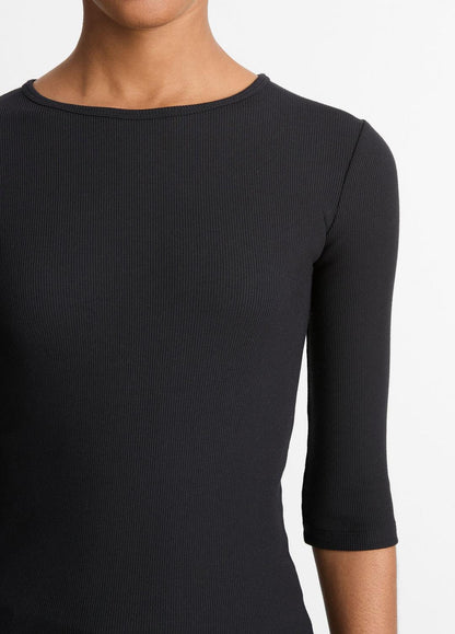 VINCE Women Elbow-Sleeve Crew Neck T-Shirt in Short Sleeve