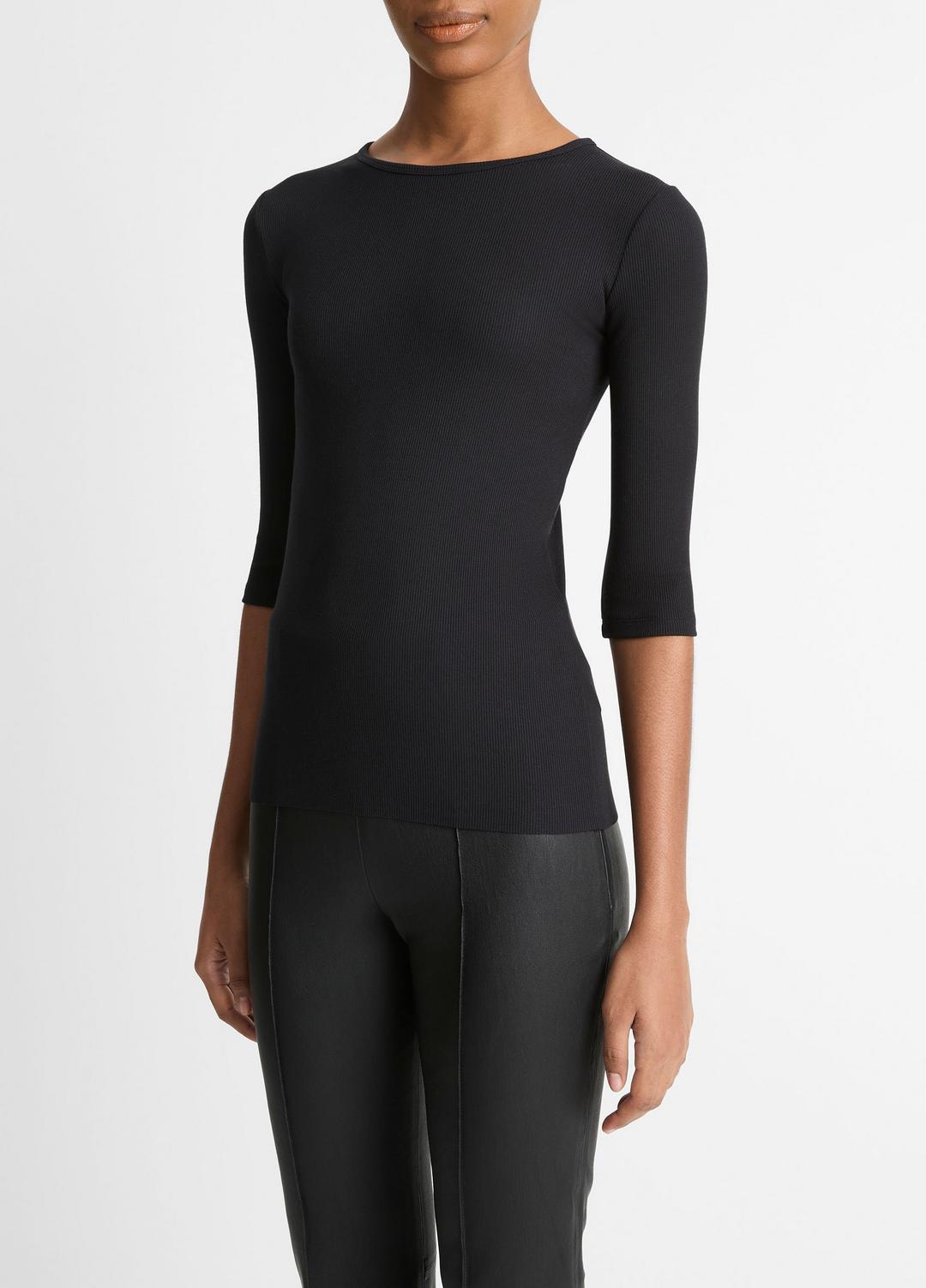 VINCE Women Elbow-Sleeve Crew Neck T-Shirt in Short Sleeve