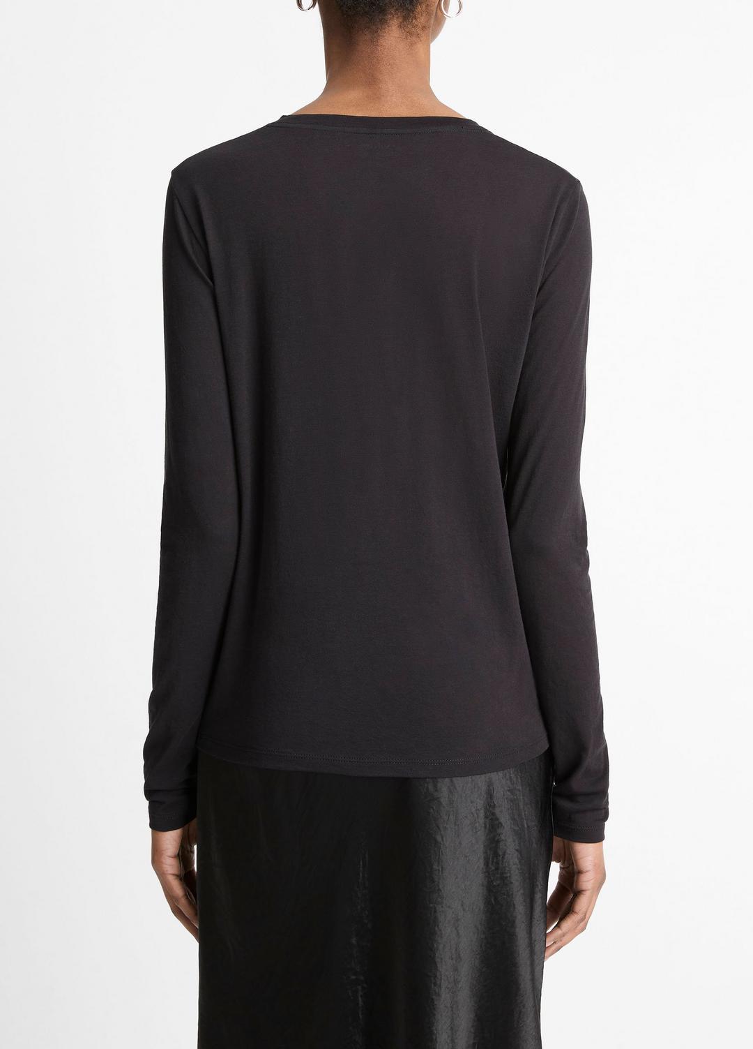 VINCE Women Essential Long Sleeve Crew Neck T-Shirt in Long Sleeve