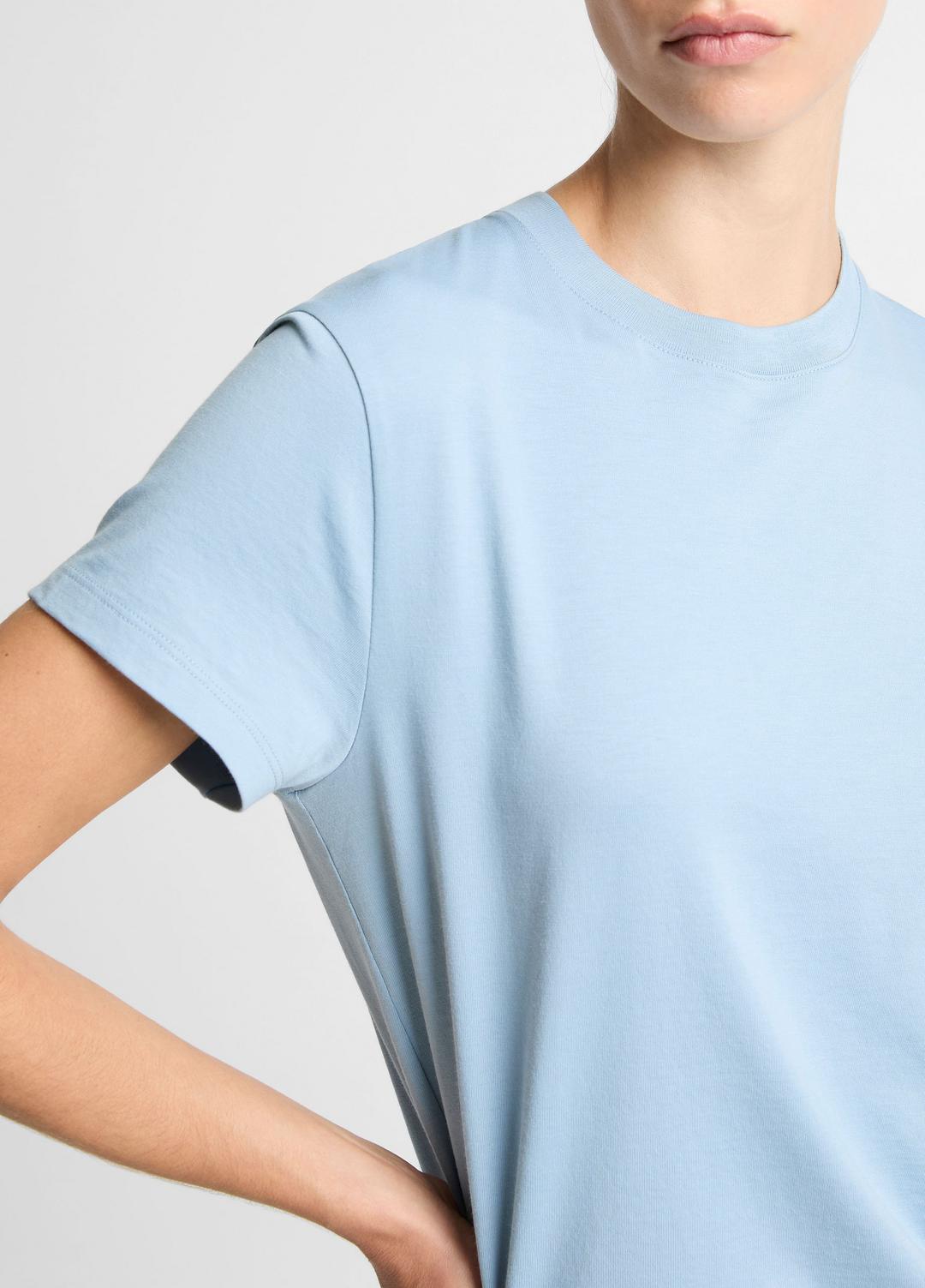 VINCE Women Pima Cotton Crew Neck T-Shirt in Short Sleeve