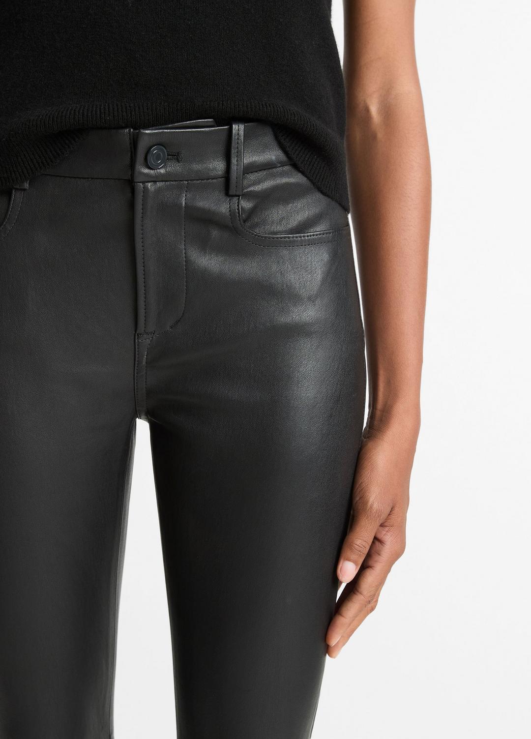 VINCE Women Stretch Leather Boot-Cut Pant in Trousers