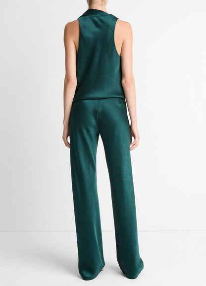 VINCE Women Colette High-Rise Fluid Satin Bias Pant in Trousers