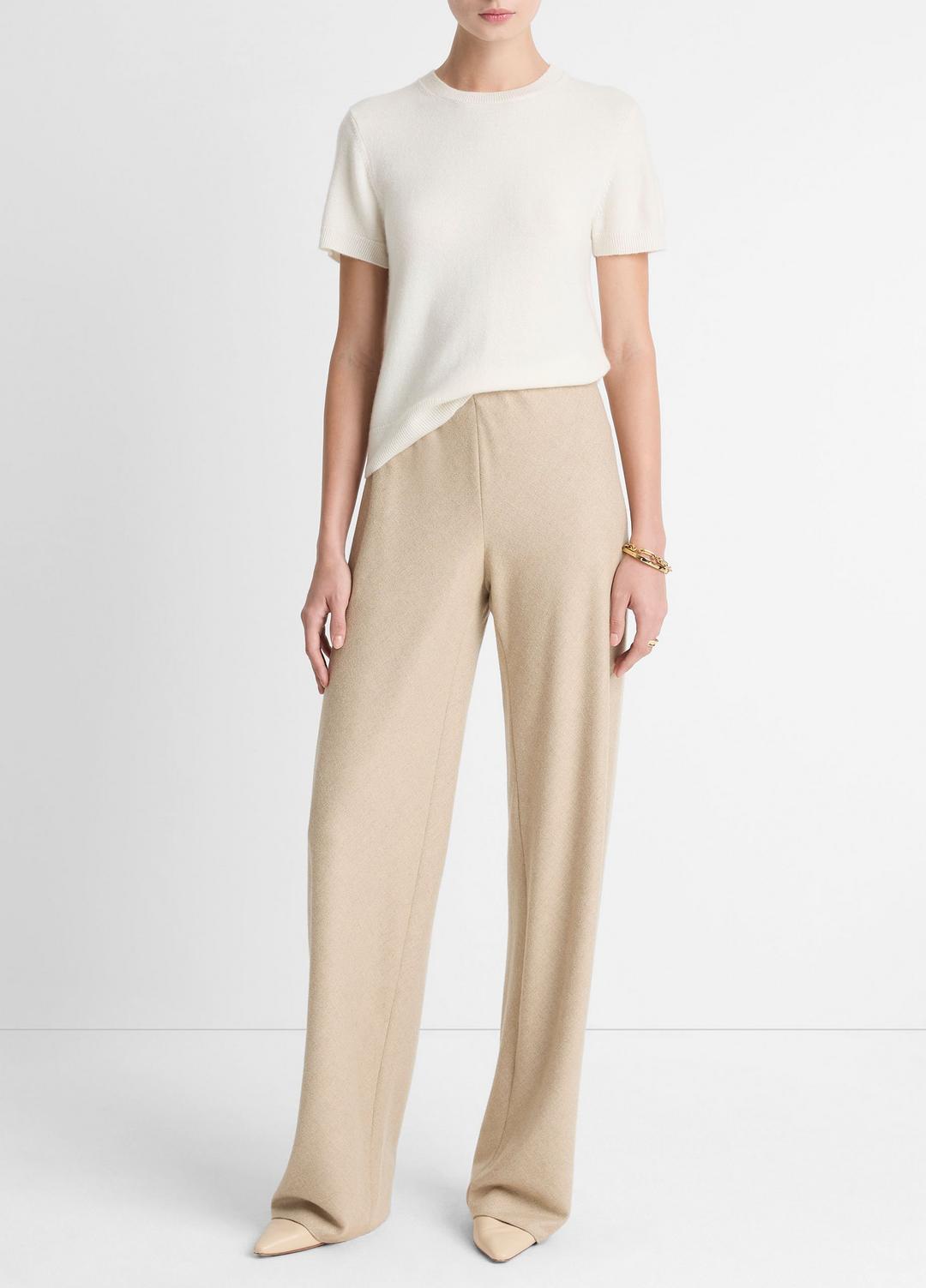 VINCE Women Italian Wool-Blend High-Waist Bias Pant in Trousers