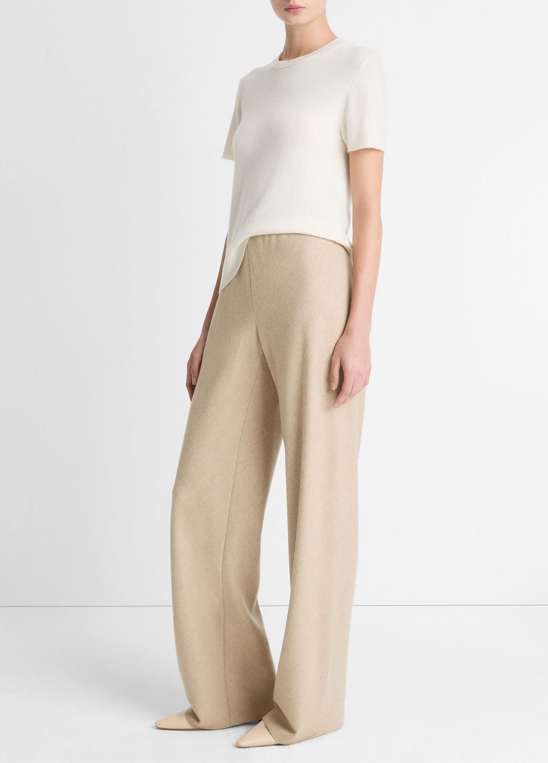 VINCE Women Italian Wool-Blend High-Waist Bias Pant in Trousers