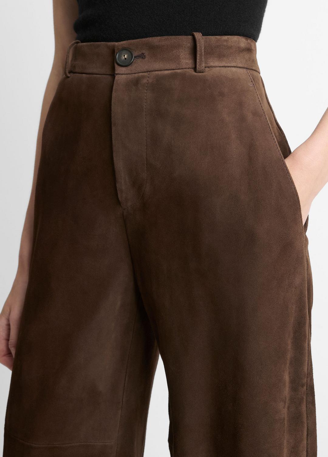 VINCE Women Suede Mid-Rise Trouser in Trousers