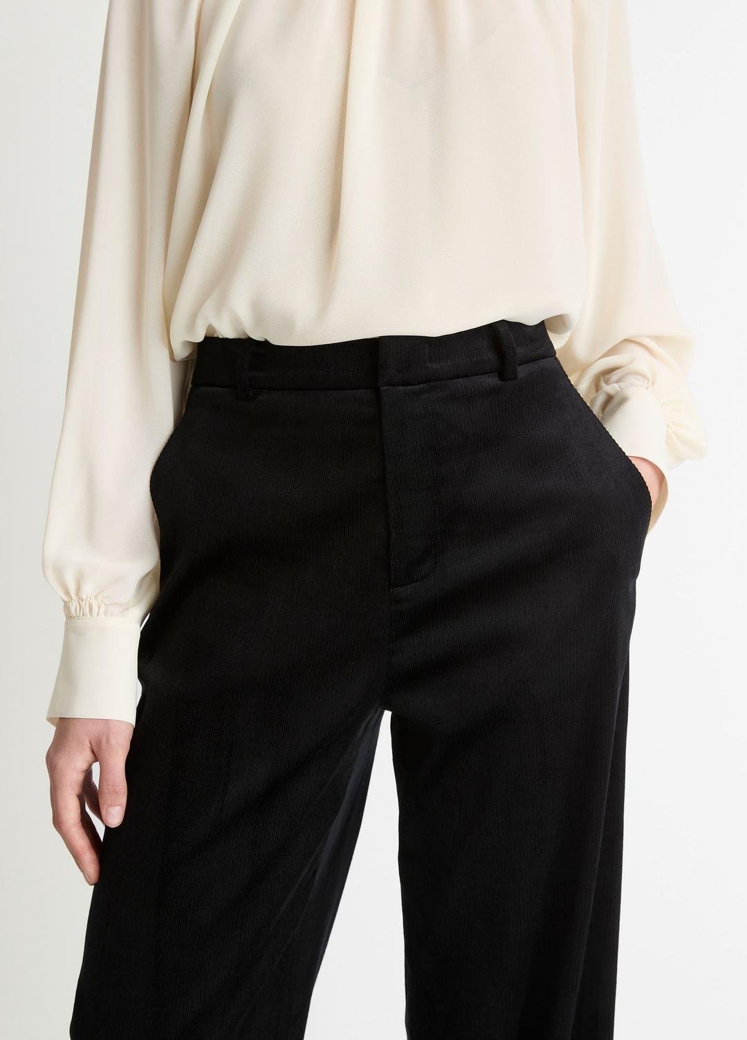 VINCE Women Italian Velvet High-Waist Wide-Leg Trouser in Wide Leg