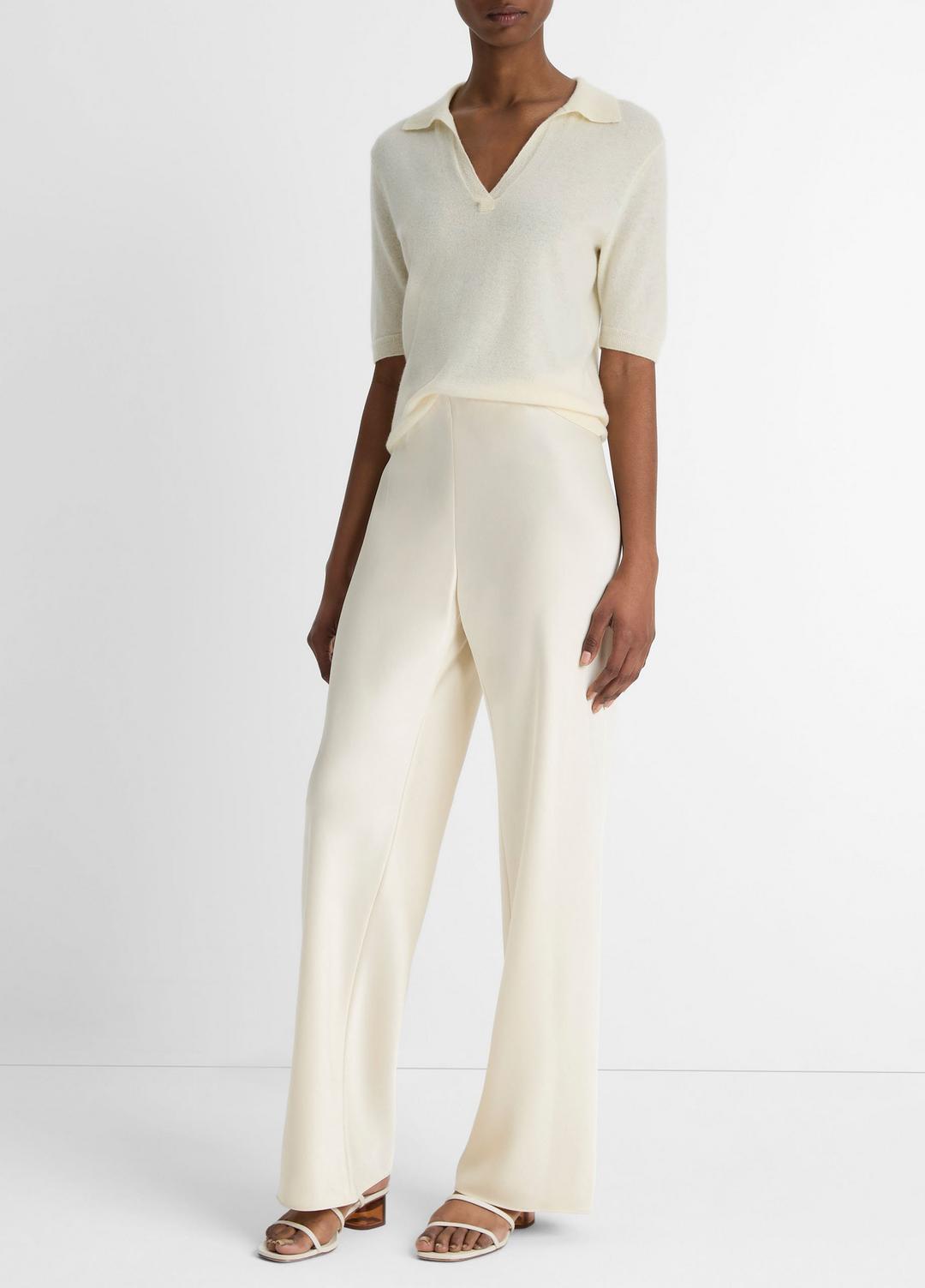 VINCE Women Colette High-Rise Fluid Satin Bias Pant in Pants
