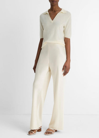 VINCE Women Colette High-Rise Fluid Satin Bias Pant in Pants