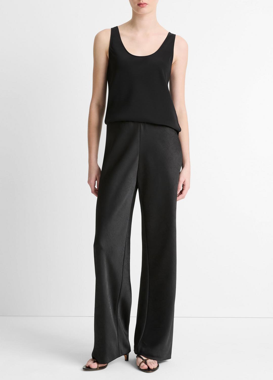 VINCE Women Colette High-Rise Fluid Satin Bias Pant in Trousers