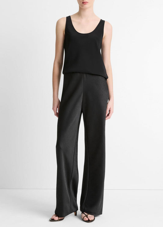 VINCE Women Colette High-Rise Fluid Satin Bias Pant in Trousers