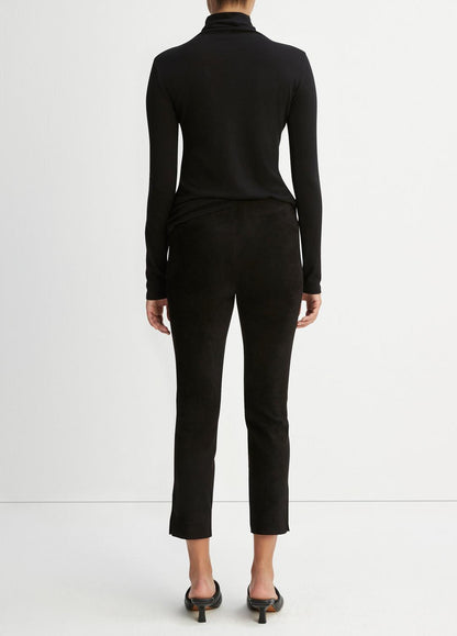 VINCE Women Stretch Suede Split Hem Crop Legging in Leggings