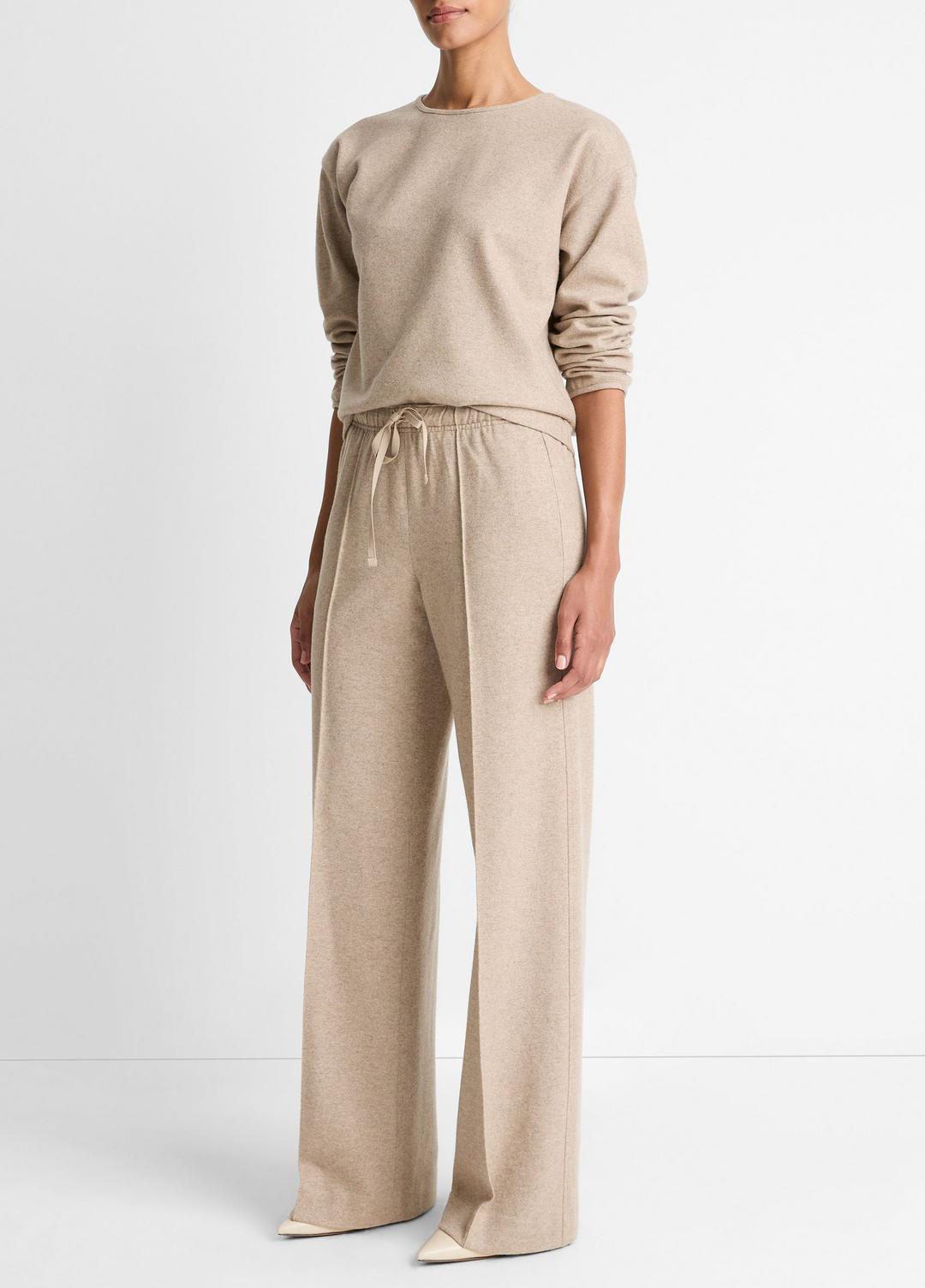 VINCE Women Wool-Blend Tailored Wide-Leg Pant in Wide Leg