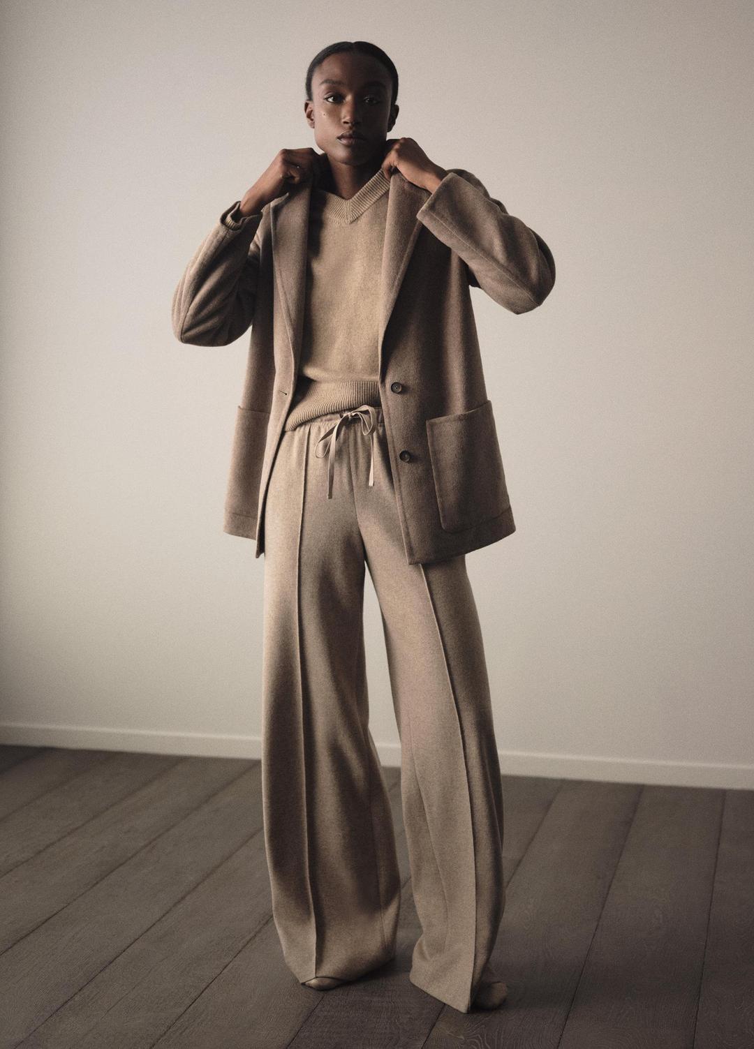 VINCE Women Wool-Blend Tailored Wide-Leg Pant in Wide Leg