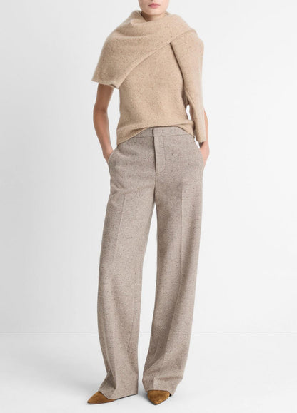 VINCE Women Donegal Wool-Blend Wide-Leg Trouser in Trousers
