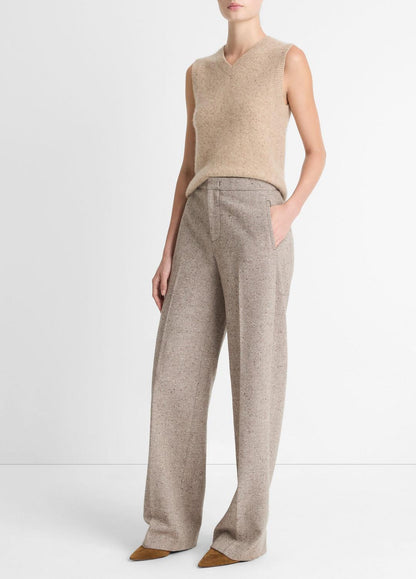 VINCE Women Donegal Wool-Blend Wide-Leg Trouser in Trousers