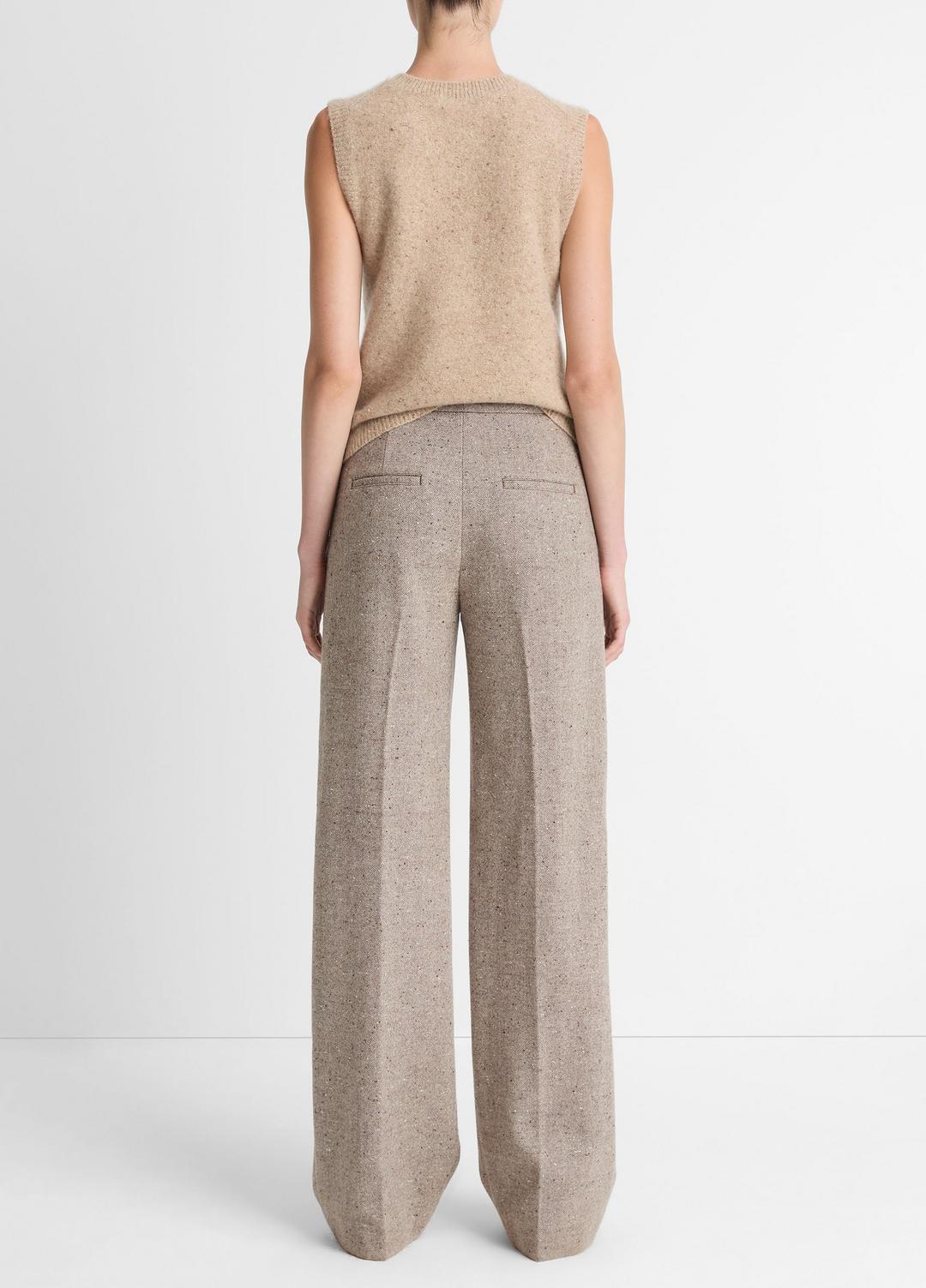 VINCE Women Donegal Wool-Blend Wide-Leg Trouser in Trousers