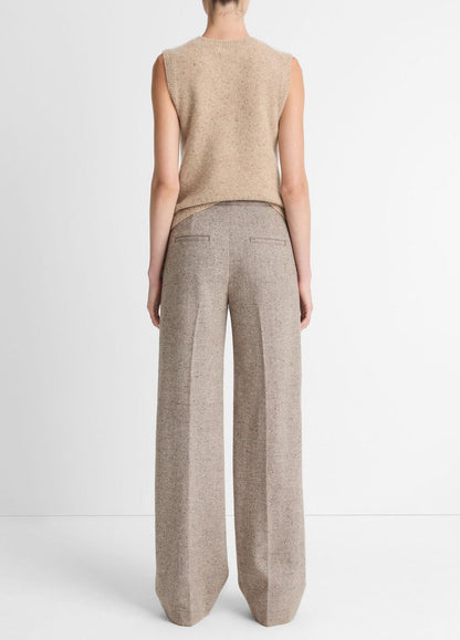 VINCE Women Donegal Wool-Blend Wide-Leg Trouser in Trousers