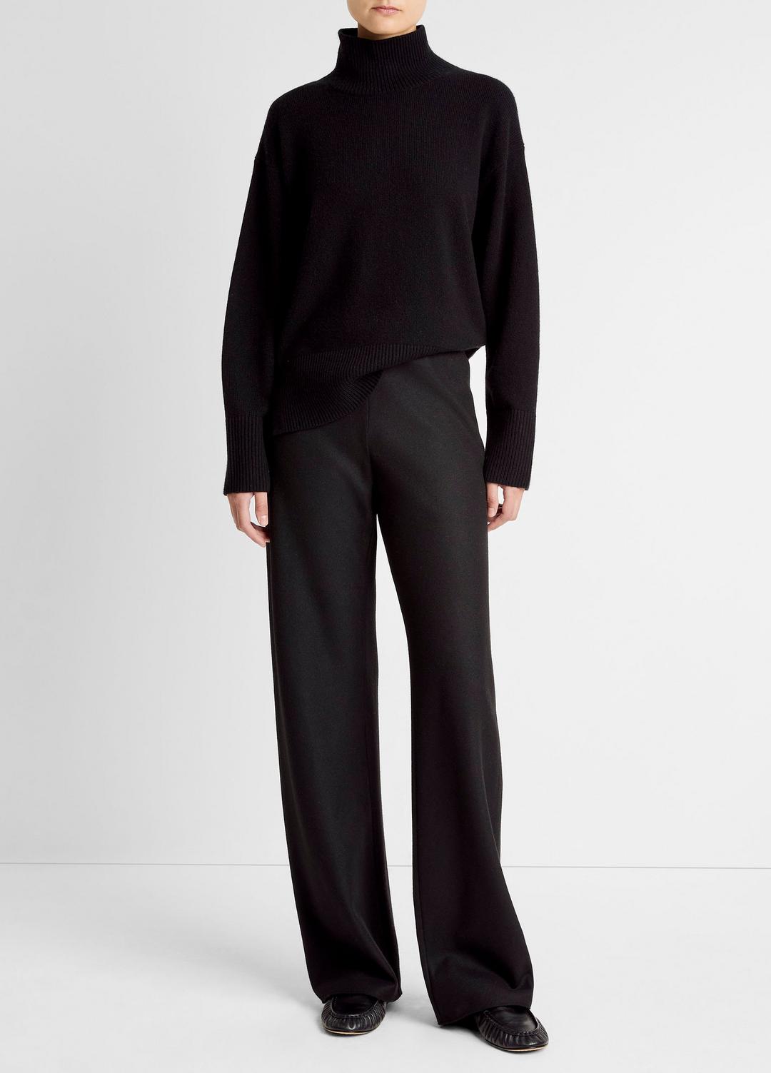 VINCE Women Italian Wool-Blend High-Waist Bias Pant in Trousers