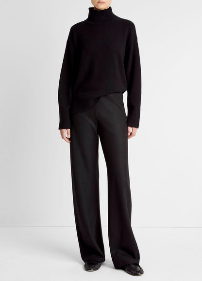 VINCE Women Italian Wool-Blend High-Waist Bias Pant in Trousers