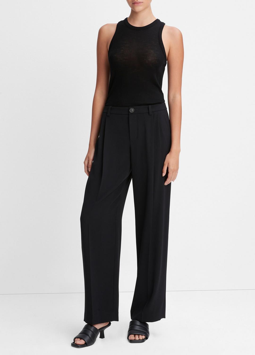 VINCE Women Drop-Waist Pleated Crepe Trouser in Trousers