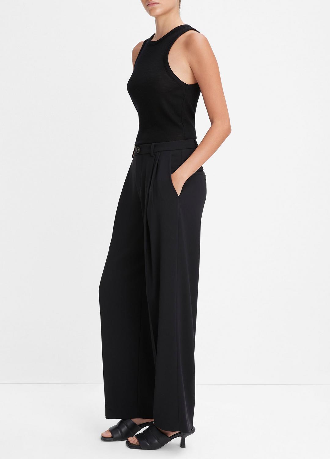 VINCE Women Drop-Waist Pleated Crepe Trouser in Trousers