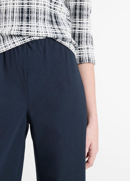 VINCE Women Cotton-Blend High-Waist Bias Pant in Wide Leg