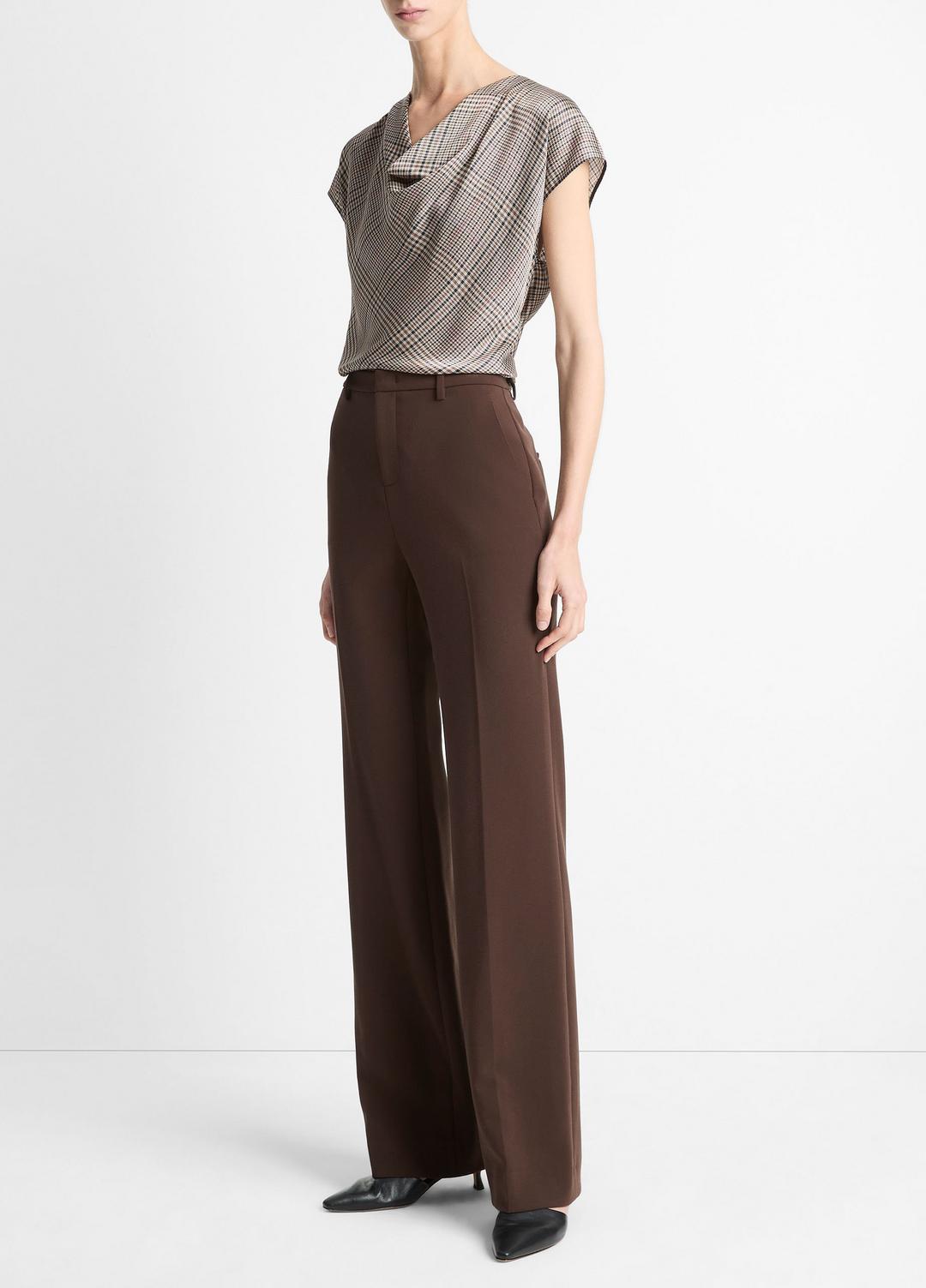 VINCE Women Mid-Rise Tailored Flare Pant in Trousers