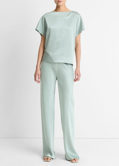 VINCE Women Colette High-Rise Fluid Satin Bias Pant in Trousers