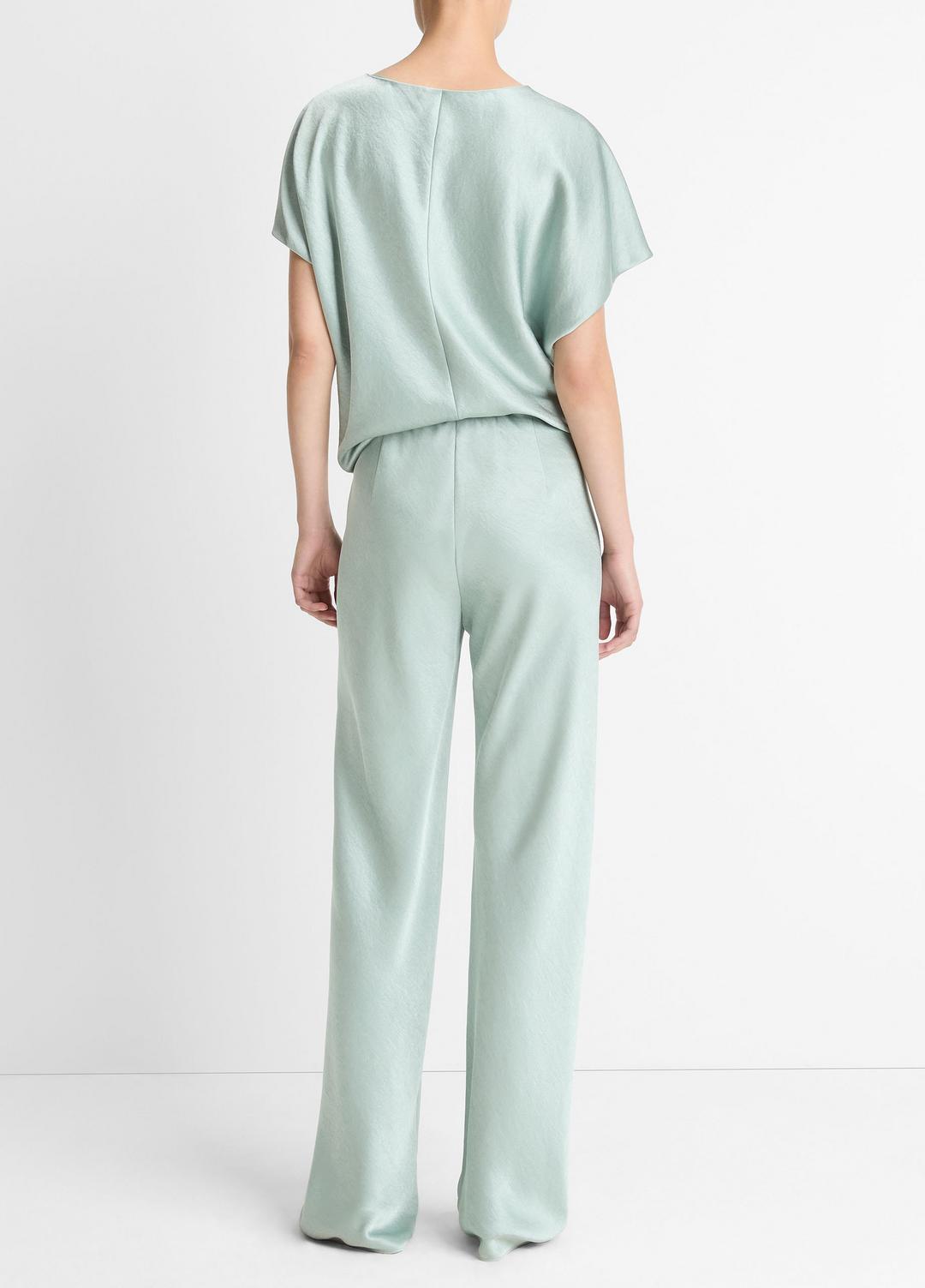 VINCE Women Colette High-Rise Fluid Satin Bias Pant in Trousers