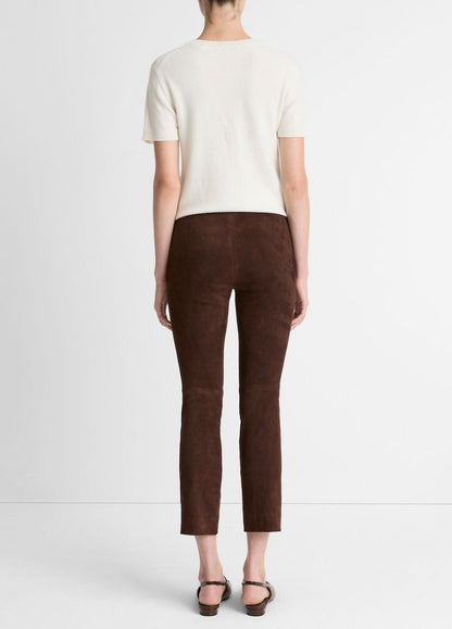 VINCE Women Suede Split-Hem Cropped Pant in Leggings