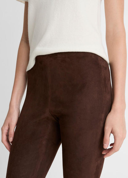 VINCE Women Suede Split-Hem Cropped Pant in Leggings